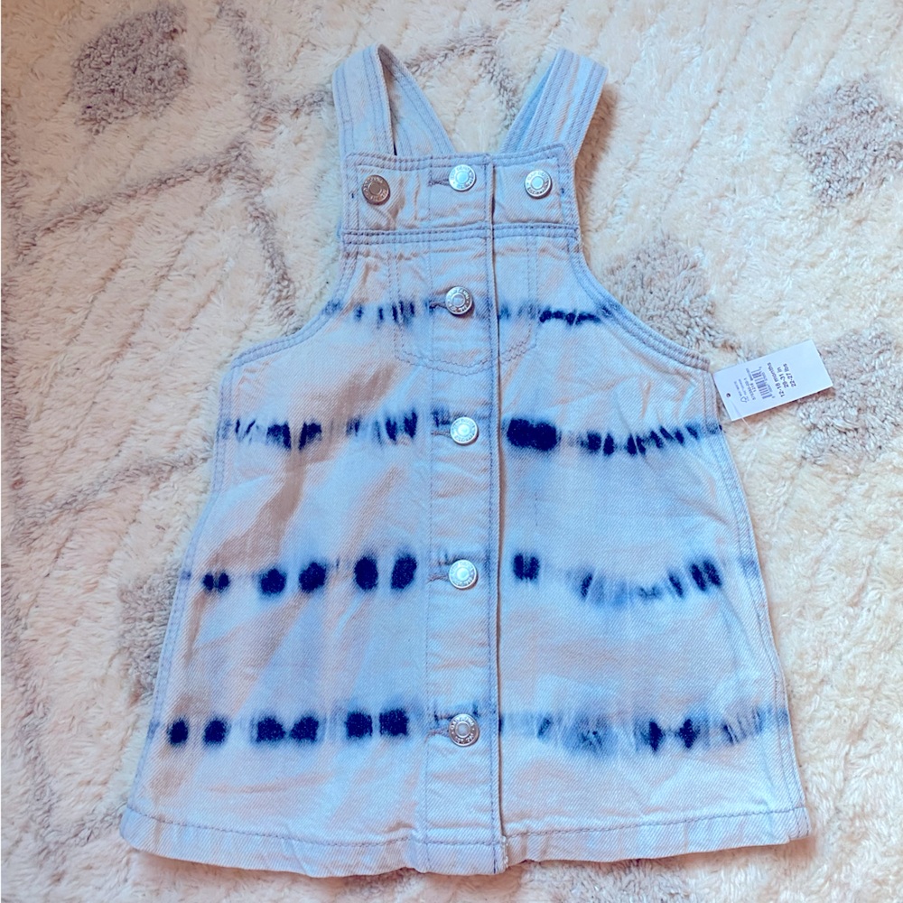 NWT baby gap tie-dye denim skirt overalls 12-18m